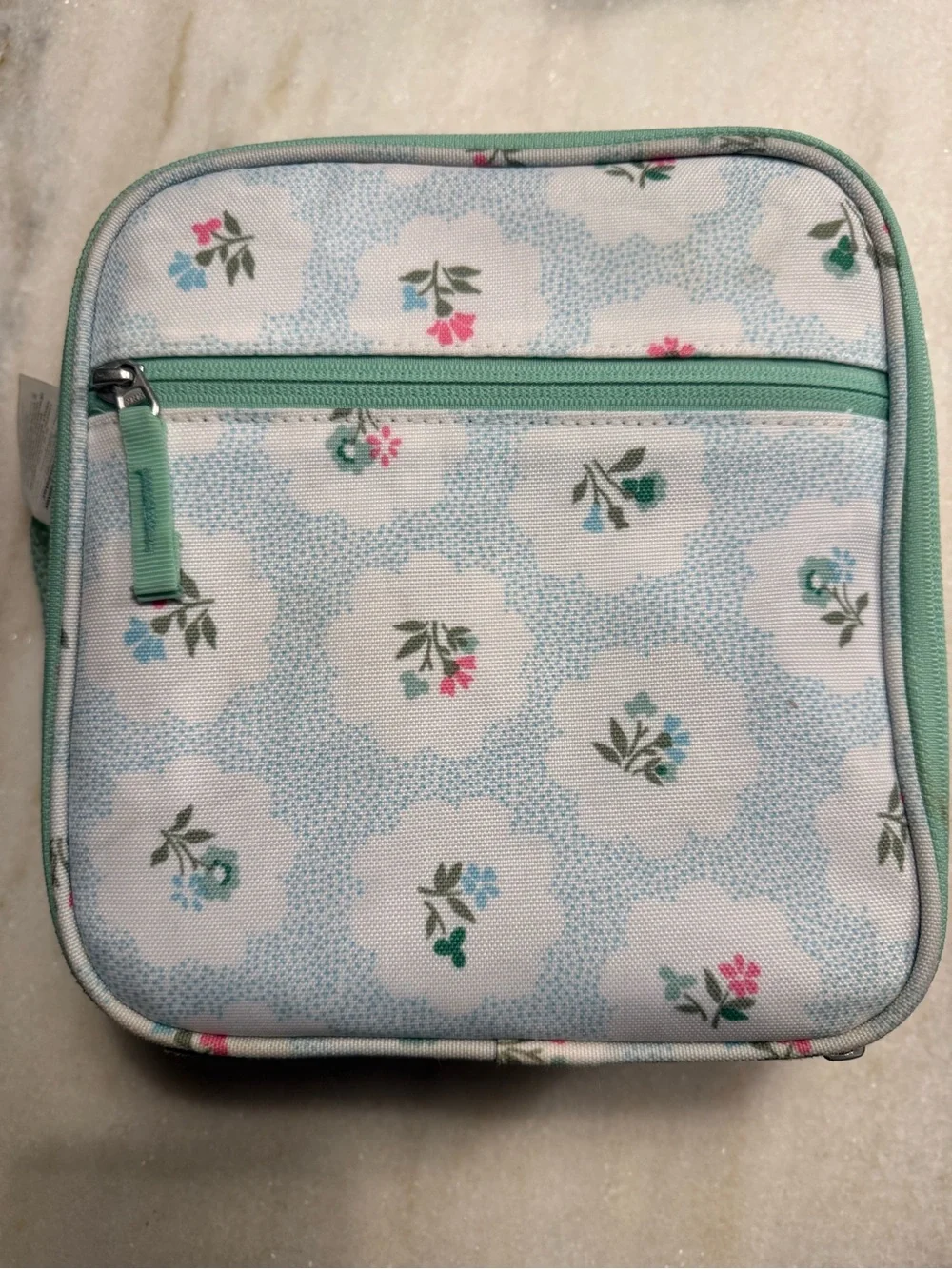 Pottery barn kids Floral Mint & White lunch box